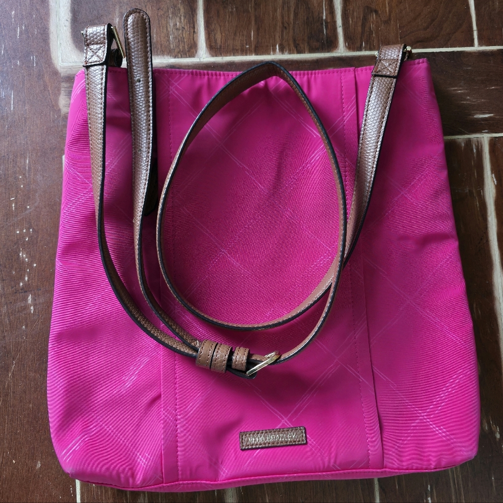 Vera Bradley Preppy Poly Molly Crossbody Hot Pink Water Resistant Crossbody Bag